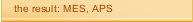 the result: MES, APS